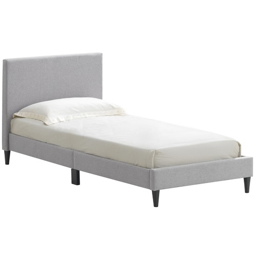 Temple & Webster Grey Logan Upholstered Bed