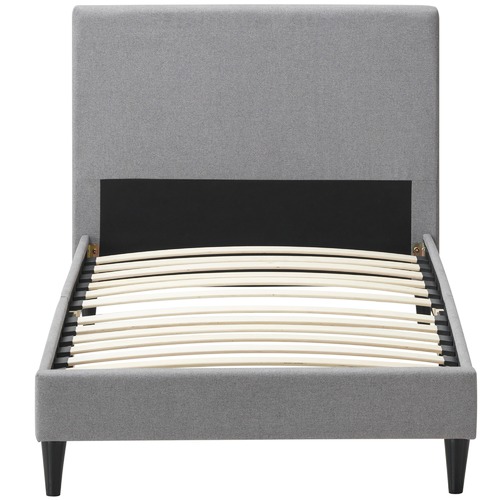 Temple & Webster Grey Logan Upholstered Bed