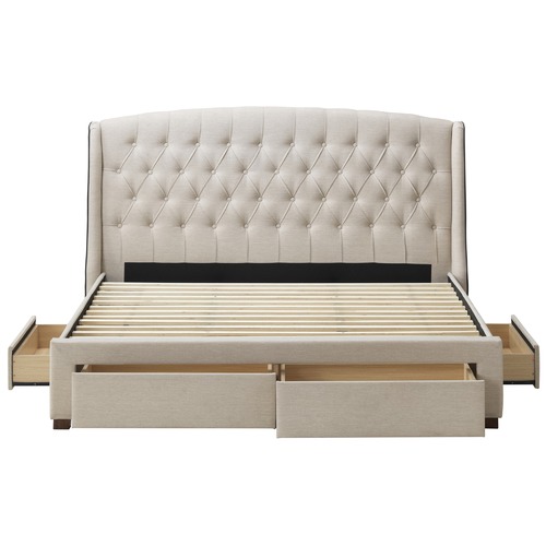 Audrey Tufted Wingback Queen Bed