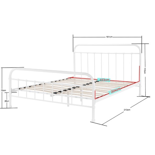 Temple & Webster White Bailey Metal Bed Frame