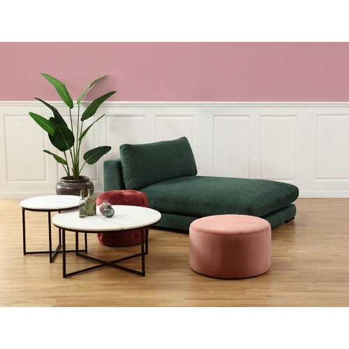 Temple & Webster 50cm Round White Siena Marble Side Table