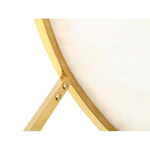 Temple & Webster 50cm Round White Siena Marble Side Table