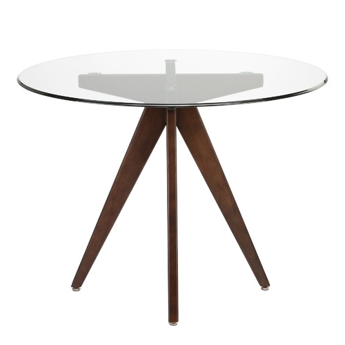 Temple & Webster 100cm Round Clear Top Dining Table