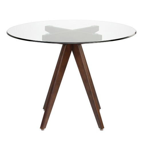 Temple & Webster 100cm Round Clear Top Dining Table