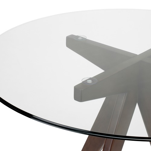 Temple & Webster 100cm Round Clear Top Dining Table