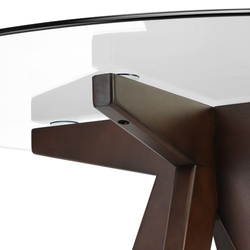 Temple & Webster 100cm Round Clear Top Dining Table