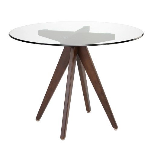 Temple & Webster 100cm Round Clear Top Dining Table