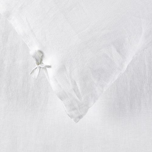 Temple & Webster White Vintage Wash Pure Linen Quilt Cover Set