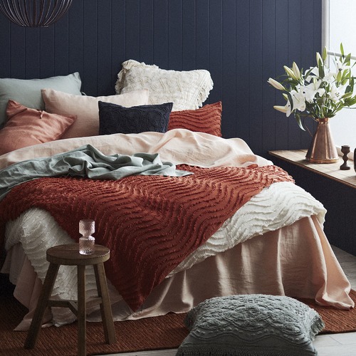 Temple & ster Rust Delilah Quilt Cover Set