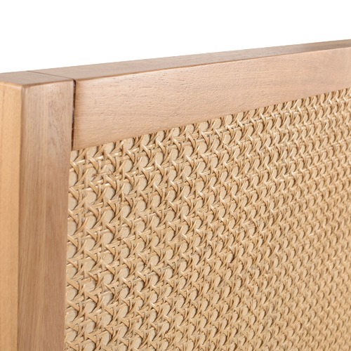 Temple & Webster Daintree Oak & Rattan Queen Bedhead