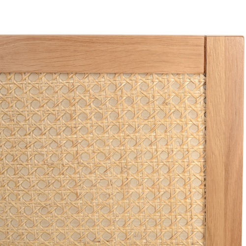Temple & Webster Daintree Oak & Rattan Queen Bedhead