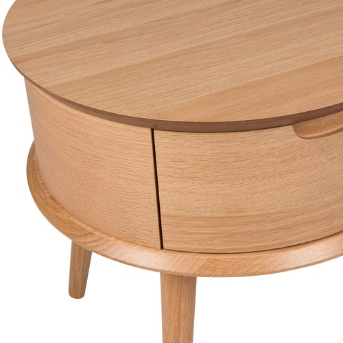 Temple & Webster Olsen Scandinavian Style Curved 1 Drawer Bedside Table