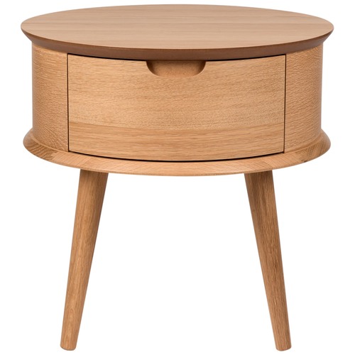 Temple & Webster Olsen Scandinavian Style Curved 1 Drawer Bedside Table