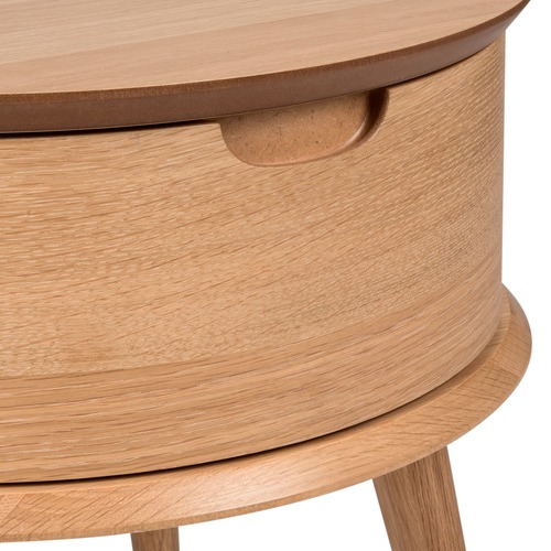 Temple & Webster Olsen Scandinavian Style Curved 1 Drawer Bedside Table
