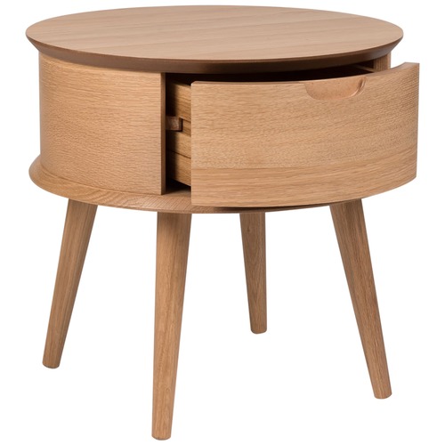 Temple & Webster Olsen Scandinavian Style Curved 1 Drawer Bedside Table