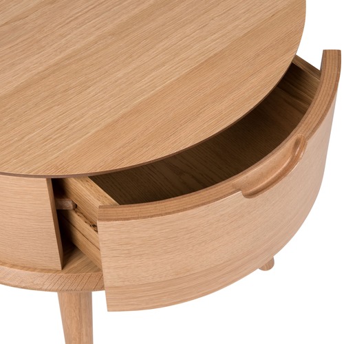 Temple & Webster Olsen Scandinavian Style Curved 1 Drawer Bedside Table