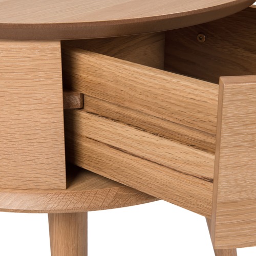 Temple & Webster Olsen Scandinavian Style Curved 1 Drawer Bedside Table