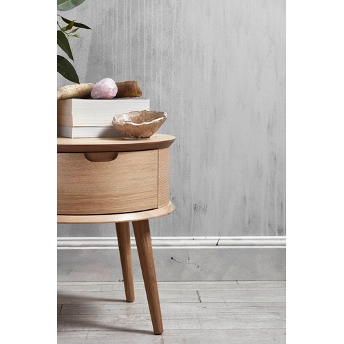 Temple & Webster Olsen Scandinavian Style Curved 1 Drawer Bedside Table