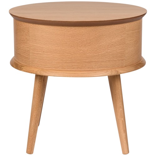 Temple & Webster Olsen Scandinavian Style Curved 1 Drawer Bedside Table