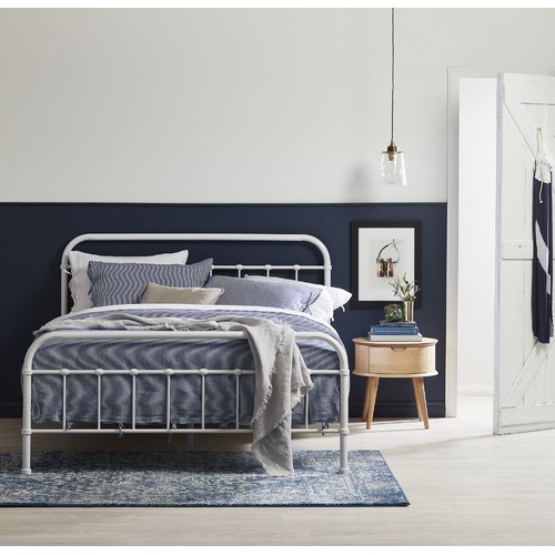 Temple & Webster White Bailey Metal Bed Frame
