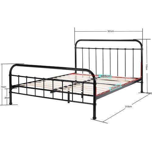 Temple & Webster Black Bailey Metal Bed Frame