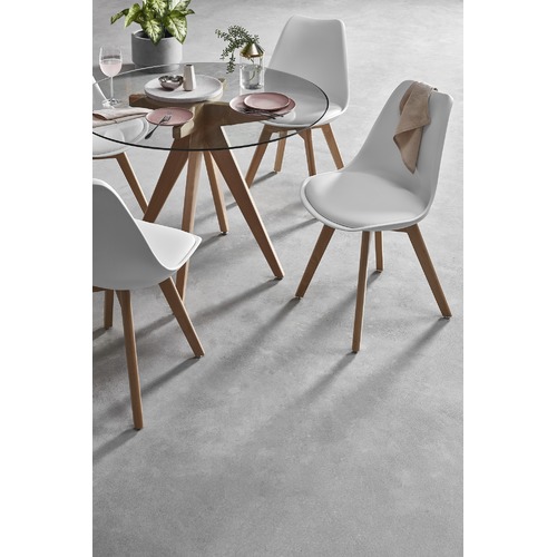 Temple & Webster 100cm Round Clear Top Dining Table