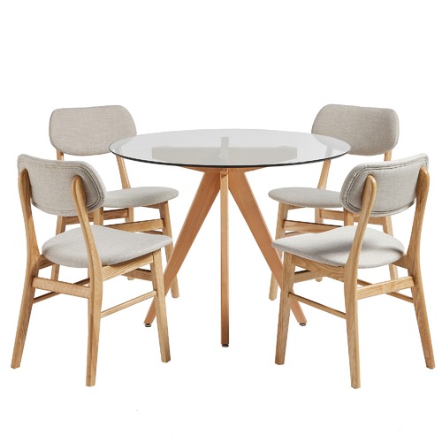 Temple Webster 4 Seater Sand Soho Beech Wood Dining Table