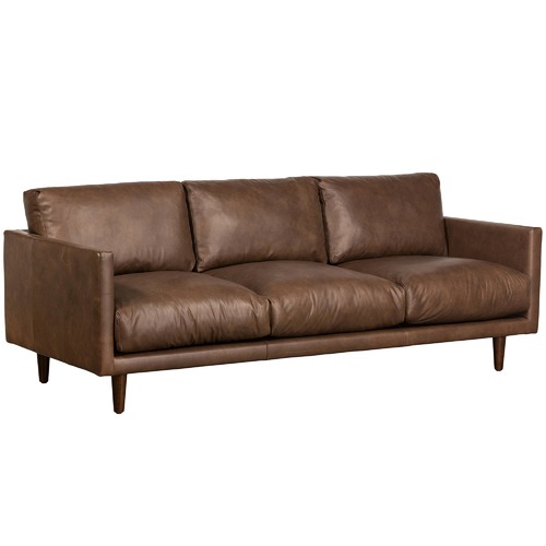 Temple & Webster Carson 3 Seater Italian Leather Sofa