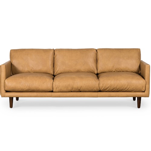 Temple & Webster Carson 3 Seater Italian Leather Sofa
