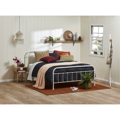 Temple & Webster White Bailey Metal Bed Frame
