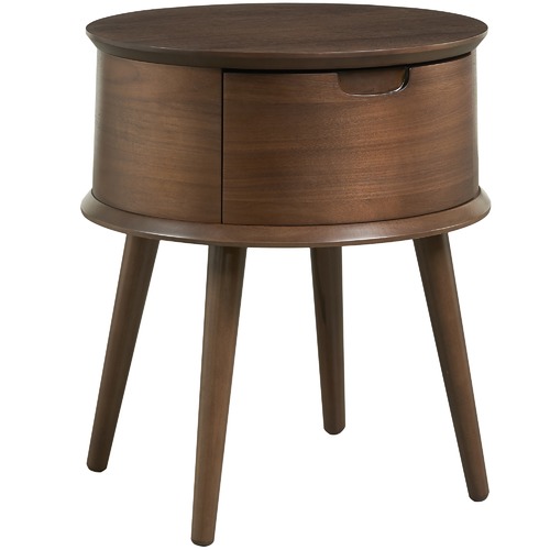Temple & Webster Olsen Scandinavian Style Curved 1 Drawer Bedside Table