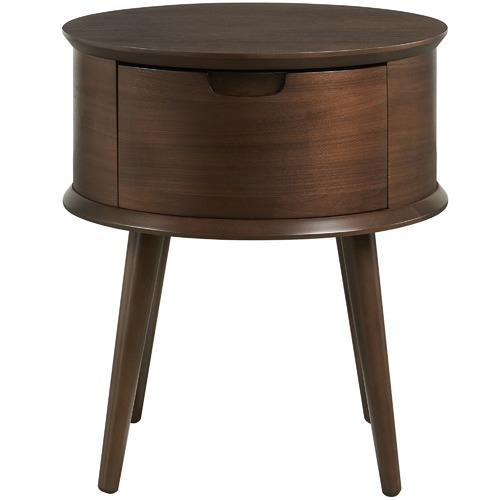 Temple & Webster Olsen Scandinavian Style Curved 1 Drawer Bedside Table