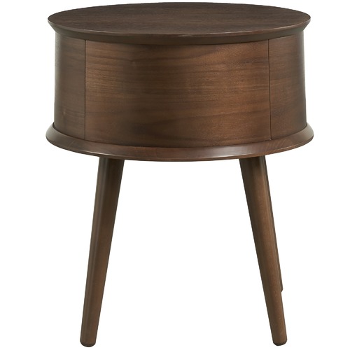 Temple & Webster Olsen Scandinavian Style Curved 1 Drawer Bedside Table