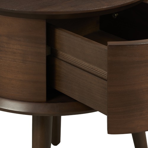 Temple & Webster Olsen Scandinavian Style Curved 1 Drawer Bedside Table