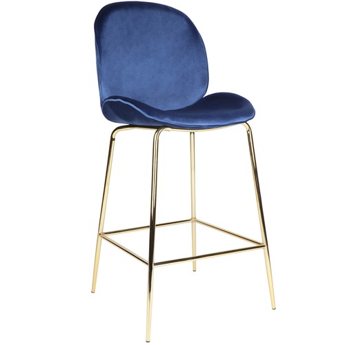 Temple & Webster Quill Velvet Barstool