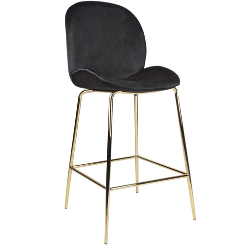Temple & Webster Quill Velvet Barstool