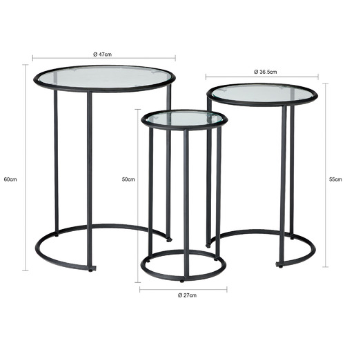 Temple & Webster 3 Piece Riverside Nesting Side Tables Set