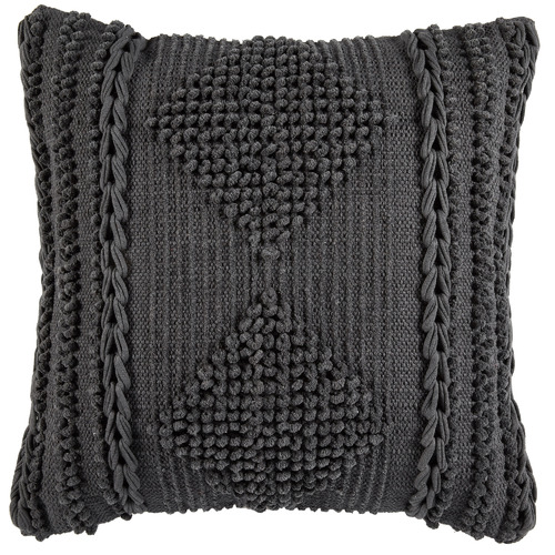 Temple & Webster Charcoal Lela Cotton Cushion