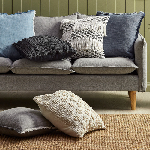 Temple & Webster Charcoal Lela Cotton Cushion