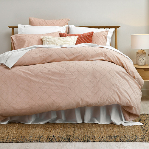 Temple & Webster Blush Jett Cotton Quilt Cover Set & Reviews