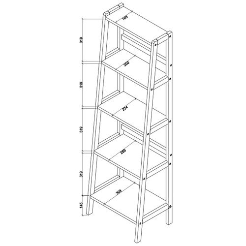 Temple & Webster Zoe 5 Tier Scandi Style Shelf