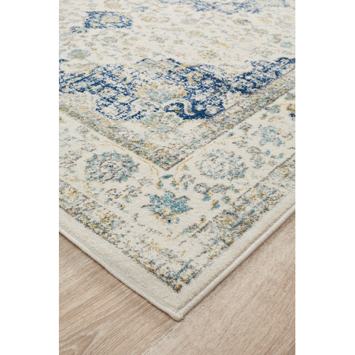 Temple & Webster Blue & Cream Renna Vintage-Style Rug
