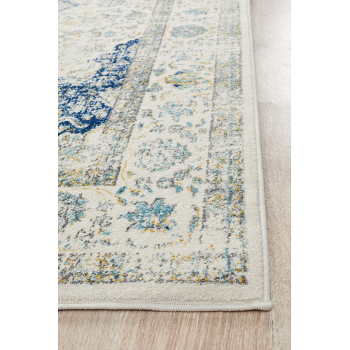 Temple & Webster Blue & Cream Renna Vintage-Style Rug