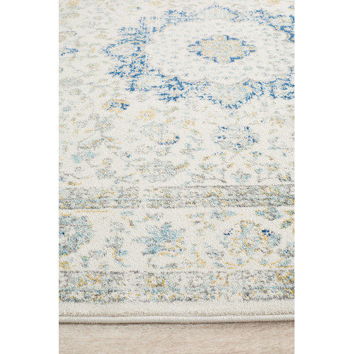 Temple & Webster Blue & Cream Renna Vintage-Style Rug