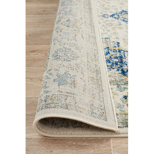 Temple & Webster Blue & Cream Renna Vintage-Style Rug