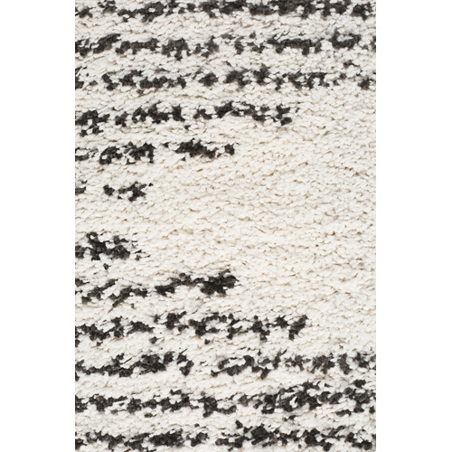 Black & White Zaria  Fringed Rug