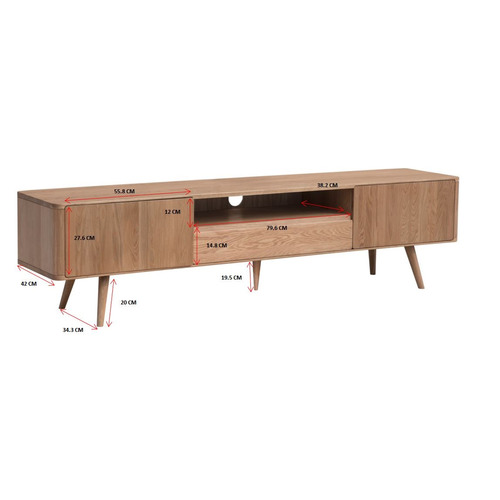 Temple & Webster Eden Oak 2m Large Entertainment Unit