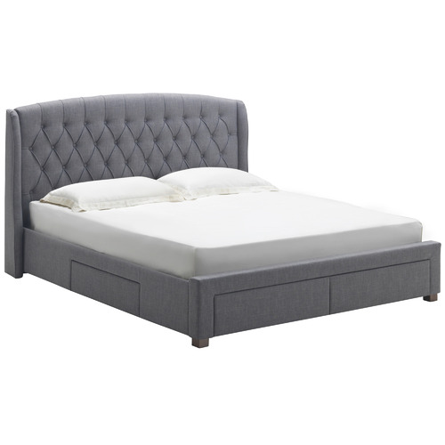 Temple & ster Grey Audrey Tufted Wingback Bed