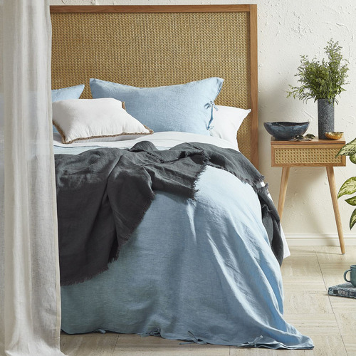 Temple & Webster Daintree Oak & Rattan Queen Bedhead