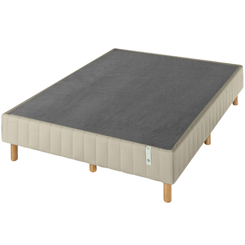 Temple & ster Beige Quick Snap Upholstered Queen Bed Base